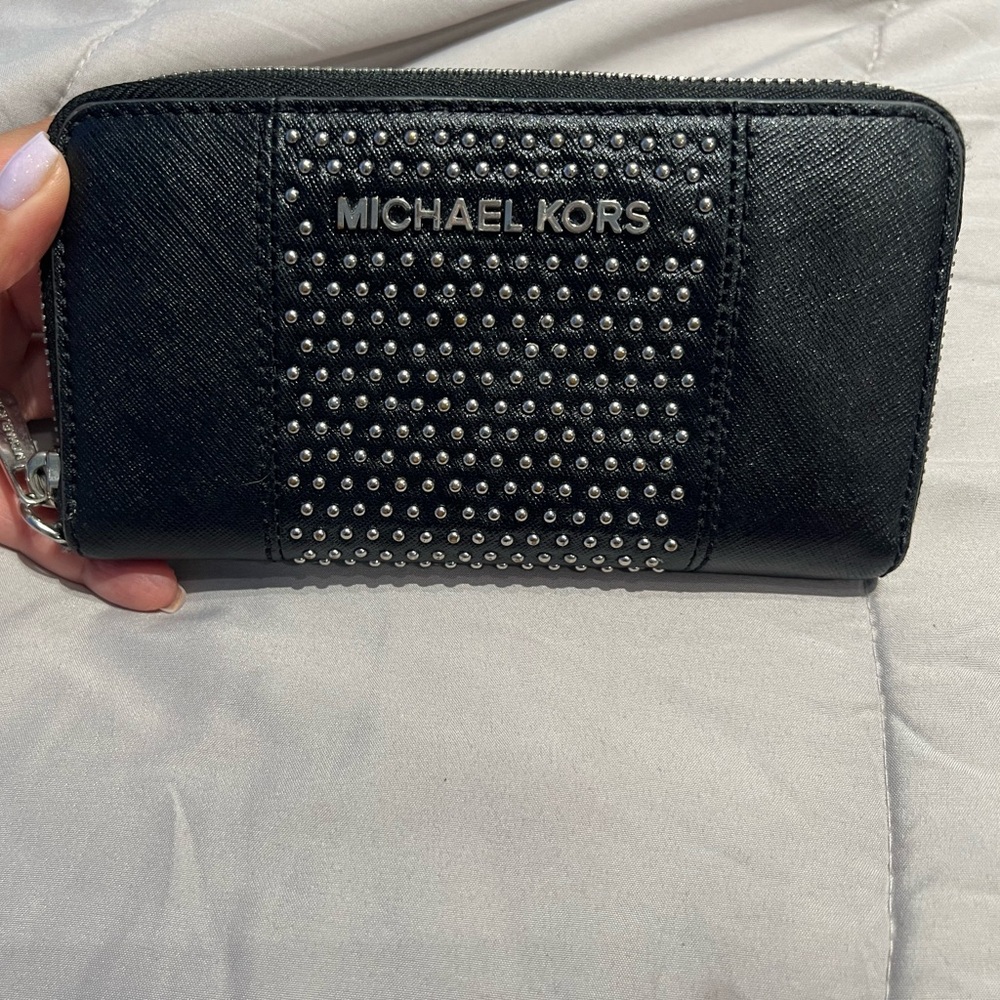 Michael Kors Black Studded Wallet - Picture 2 of 6